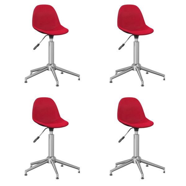 vidaXL Chaises pivotantes &agrave; manger lot de 4 Rouge bordeaux Tissu