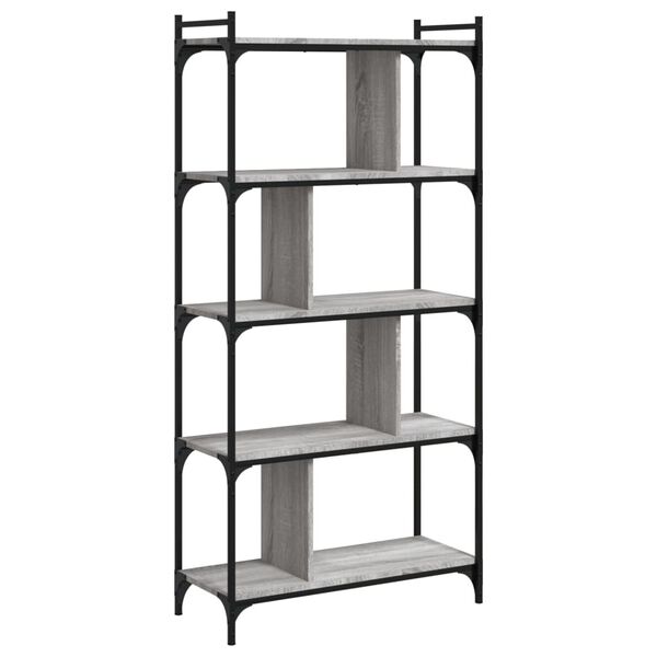 vidaXL Biblioth&egrave;que 5 niveaux sonoma gris 76x32x158 cm