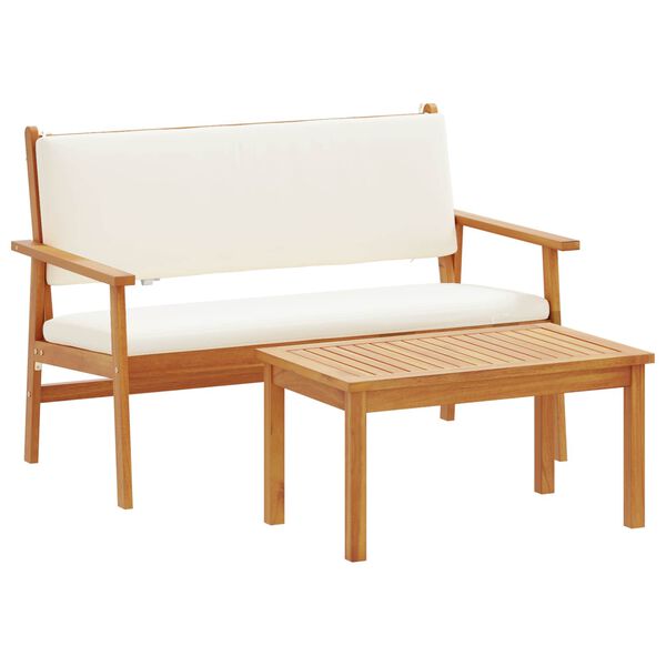 vidaXL Ensemble de canap&eacute; de jardin avec coussin 2 pcs Blanc cr&egrave;me