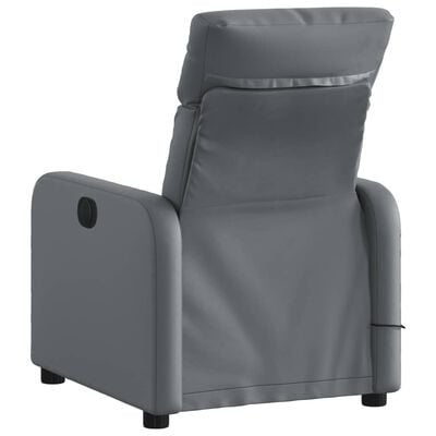 vidaXL Fauteuil de massage inclinable Gris Similicuir