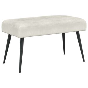 vidaXL Banc avec capitonnage bouton Cr&egrave;me 80 x 40 x 46 cm Velours
