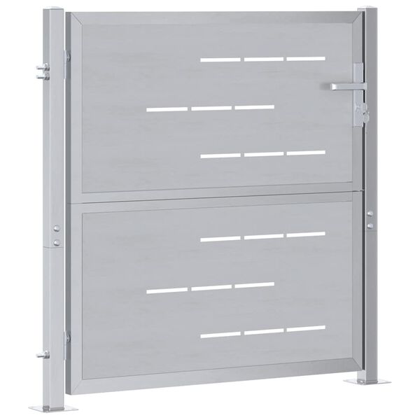 vidaXL Porte de Jardin Argent&eacute; 96 x 100 cm Acier inoxydable