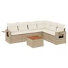 vidaXL Salon de jardin avec coussins 7 pcs beige r&eacute;sine tress&eacute;e