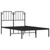 vidaXL Cadre de lit m&eacute;tal sans matelas avec t&ecirc;te de lit noir 120x200cm