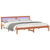 vidaXL Cadre de lit avec t&ecirc;te de lit Brun cire 180 x 200 cm Pin massif