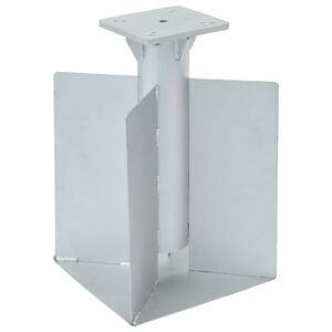 vidaXL Base de parasol enterr&eacute; argent&eacute; 27,5x27,5x45 cm acier