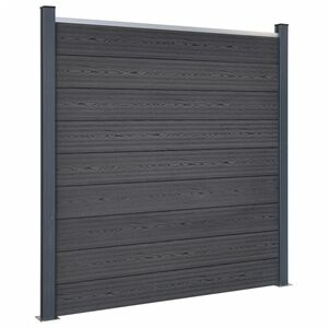 vidaXL Ensemble de panneaux de cl&ocirc;ture gris 180x186 cm WPC