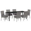 vidaXL Ensemble de salle &agrave; manger pour jardin 7 pcs Gris