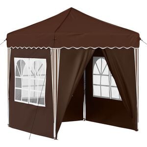 vidaXL Tente de f&ecirc;te pop-up 195 x 195 x 245 cm Marron Tissu Oxford