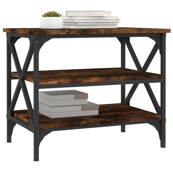 vidaXL Table d'appoint Chêne fumé 55x38x45 cm Bois d'ingénierie