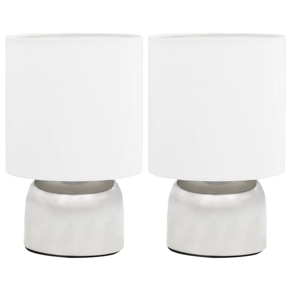vidaXL Lampes de table 2 pcs Bouton tactile Blanc E14