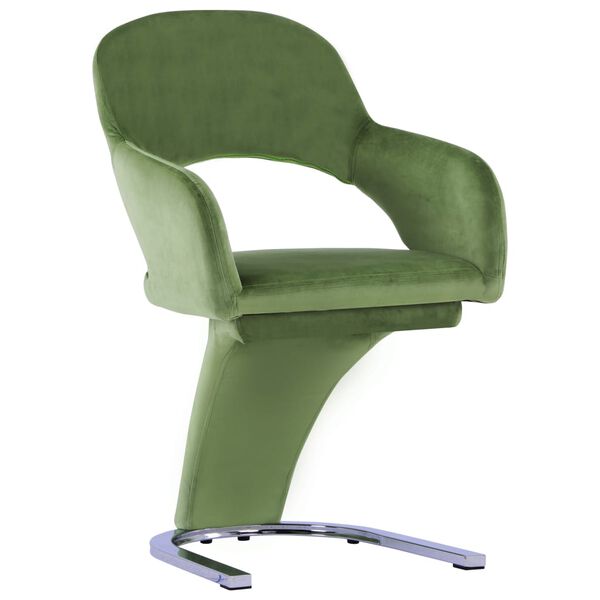 vidaXL Chaises &agrave; manger lot de 2 vert velours