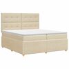 vidaXL Lit boxspring avec matelas Cr&egrave;me 140 x 200 cm Tissu