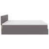 vidaXL Lit ottoman avec matelas & LED Gris 160x200cm similicuir