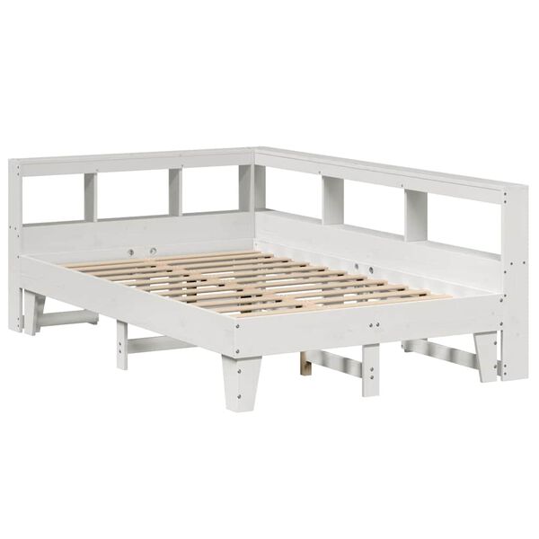 vidaXL Lit biblioth&egrave;que sans matelas blanc 120x190 cm bois pin massif