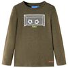 T-shirt enfants manches longues kaki m&eacute;lang&eacute; 104