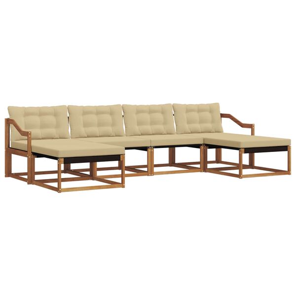 vidaXL Ensemble de canap&eacute;s d'ext&eacute;rieur 6 pcs Naturel et Beige