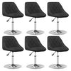vidaXL Chaises pivotantes &agrave; manger lot de 6 Noir Velours
