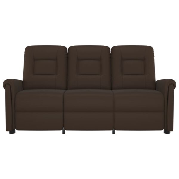 vidaXL Fauteuil de massage inclinable 3 places marron similicuir