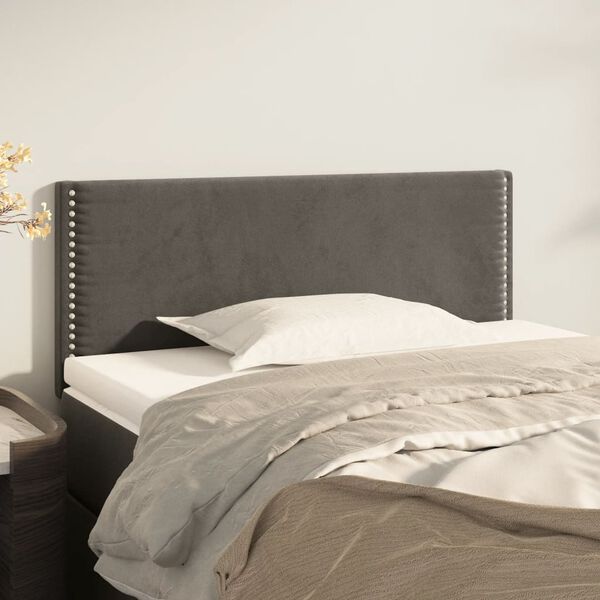 vidaXL T&ecirc;te de lit Gris fonc&eacute; 100x5x78/88 cm Velours