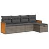 vidaXL Salon de jardin 5 pcs avec coussins gris r&eacute;sine tress&eacute;e