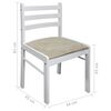 vidaXL Chaises à manger lot de 4 blanc hévéa solide et velours
