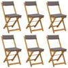 vidaXL Chaises de bistrot d'ext&eacute;rieur 6 pc Gris fonc&eacute;