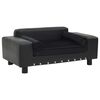 vidaXL Canap&eacute; pour chien Noir 81x43x31 cm Peluche et similicuir