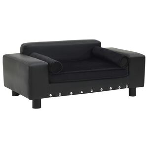 vidaXL Canap&eacute; pour chien Noir 81x43x31 cm Peluche et similicuir