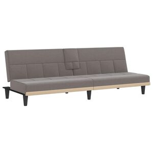 vidaXL Canap&eacute;-lit avec porte-gobelets taupe tissu