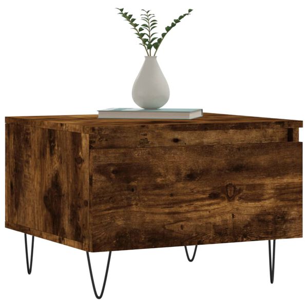 vidaXL Tables basses 2 pcs chêne fumé 50x46x35 cm bois d'ingénierie