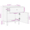 vidaXL Table de chevet 50x33x60 cm bois de manguier massif