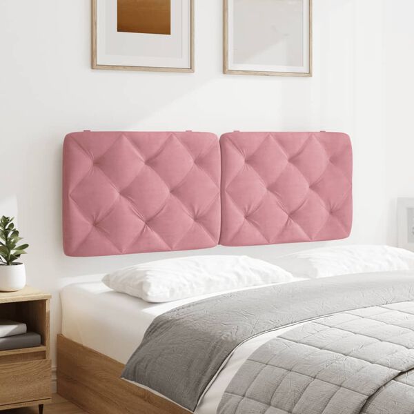vidaXL Coussin de t&ecirc;te de lit rose 140 cm velours