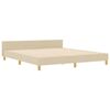 vidaXL Cadre de lit avec t&ecirc;te de lit Cr&egrave;me 180 x 200 cm tissu