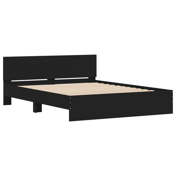 vidaXL Cadre de lit sans matelas noir 140x190 cm