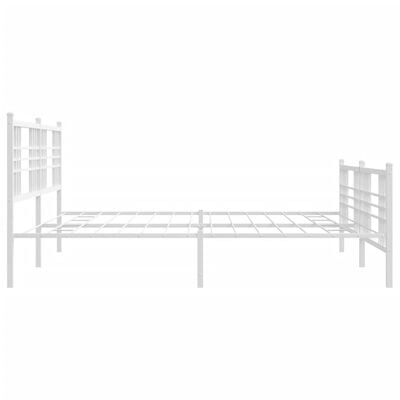 vidaXL Cadre de lit métal sans matelas et pied de lit blanc 183x213 cm