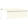 vidaXL Auvent manuel r&eacute;tractable avec store et LED 4x3m Cr&egrave;me