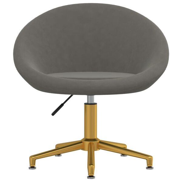 vidaXL Chaise pivotante de bureau Gris fonc&eacute; Velours