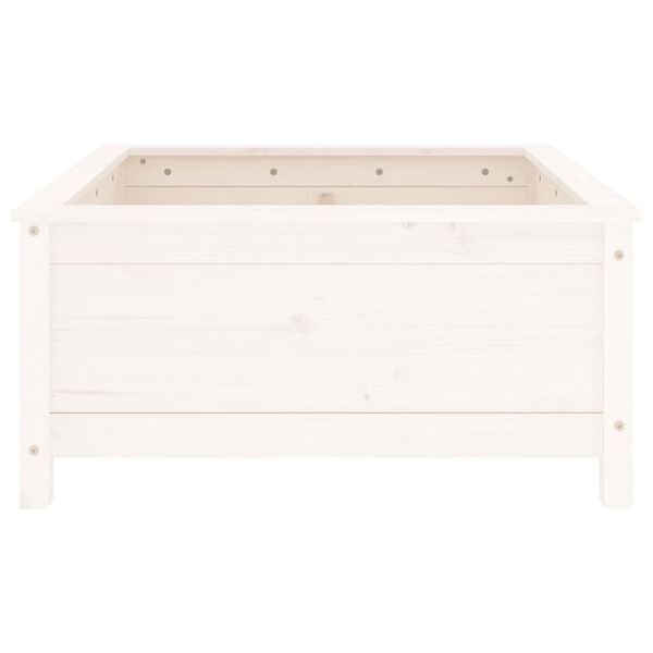 vidaXL Jardini&egrave;re blanc 82,5x82,5x39 cm bois massif de pin