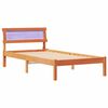 vidaXL Cadre de lit avec t&ecirc;te de lit Brun cire 90 x 190 cm Pin massif