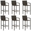 vidaXL Ensemble de bar de jardin 7 pcs R&eacute;sine tress&eacute;e Marron