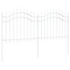 vidaXL Clôture de jardin Blanc 140 cm Acier peint par poudre