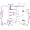 vidaXL Cabinet roulant avec roue Marron miel 63,5 x 39 x 65,5 cm