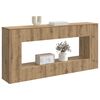 vidaXL Table console Ray&eacute; Ch&ecirc;ne Artisanal 155 x 29 x 74 cm