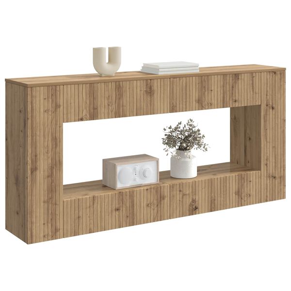 vidaXL Table console Ray&eacute; Ch&ecirc;ne Artisanal 155 x 29 x 74 cm