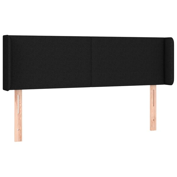 vidaXL T&ecirc;te de lit &agrave; LED Noir 147x16x78/88 cm Tissu