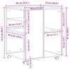 vidaXL Armoire de rangement avec roue Ch&ecirc;ne noir 60 x 53 x 72,5 cm