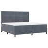 vidaXL Lit &agrave; ressorts avec matelas Gris fonc&eacute; 200 x 200 cm Velours