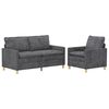 vidaXL Ensemble de Canap&eacute;s 2 pcs Gris fonc&eacute; Polyester