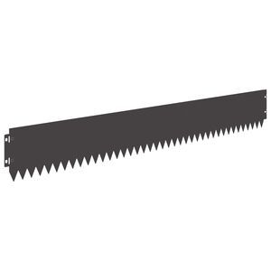 vidaXL Bordure de Pelouse 30 pcs 103 x 15 cm Acier Noir